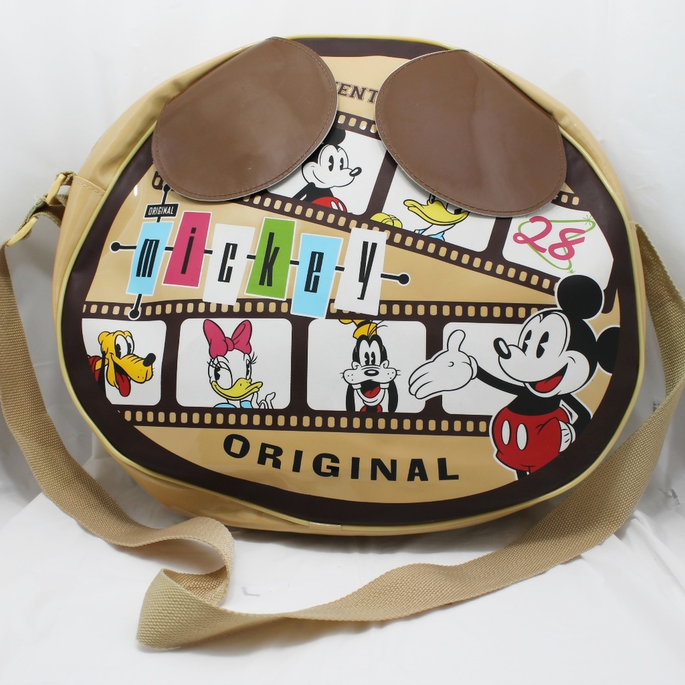Vintage Disney Mickey Mouse Round Crossbody Shoulder Bag Retro Film Reel Design